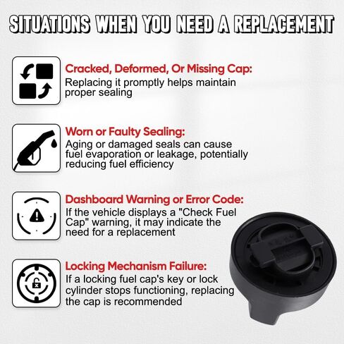 Riloer Gas Oil Filler Plug Cover, Fuel Tank Cap Replaces A0000101685, A0000101385, A0000101585, A0000101485, Compatible with Mercedes-Benz GLK-Class 2008-2015, 1 pc in Saudi Arabia