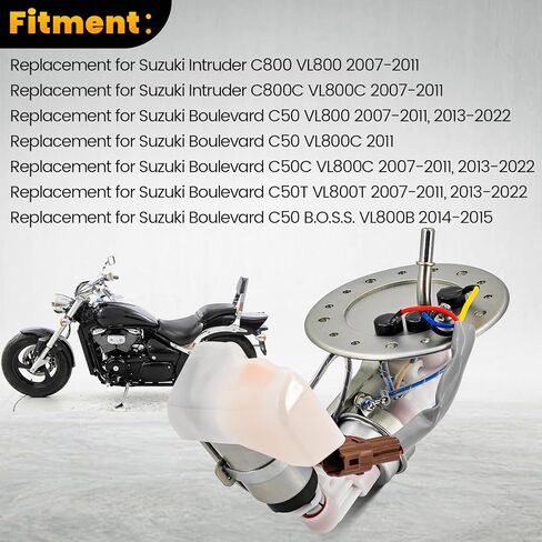 15100-41F30 استبدال مجموعة مضخة الوقود لسوزوكي بوليفارد C50 C50C C50T VL800 VL800C VL800T VL800B، للدخيل C800 C800C VL800 VL800C 2007-2011 2013-2022، 1510041F30 in Kuwait