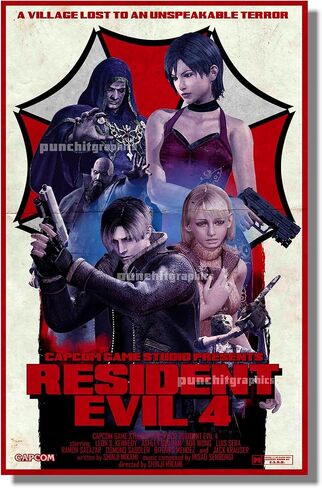 Resident Evil 4 RE4 (White Background) Movie Style Artwork Original Art Print 11x17 in Saudi Arabia