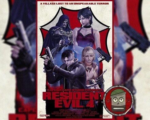 Resident Evil 4 RE4 (White Background) Movie Style Artwork Original Art Print 11x17 in Saudi Arabia