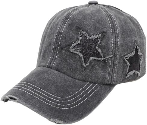 Washed Scratch Frayed Baseball Cap Retro Adjustable with Five-Pointed Stars for Men Women Trucker Cap Unisex in Saudi Arabia
