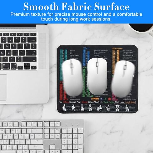لوحة ماوس Excel Shortcut، مقاس 11 × 10 بوصة، لوحة مكتب صغيرة لأوراق الغش من Excel، لوحة ماوس ألعاب مخيطة غير قابلة للانزلاق مع اختصارات Windows Word PowerPoint لمكتب الألعاب in Kuwait