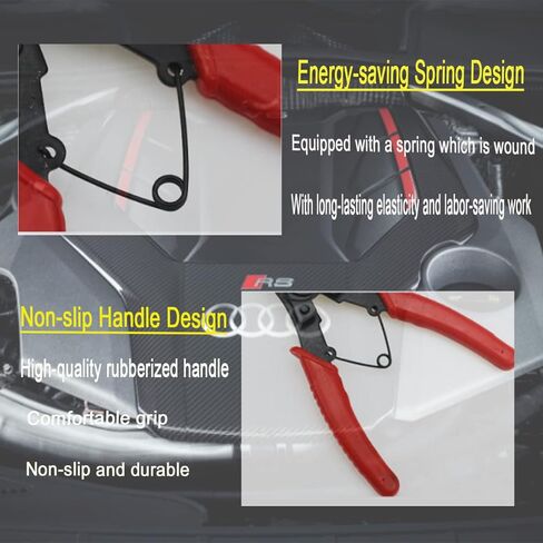 4 in 1 Multifunctional Snap Ring Pliers Set Convertible Snap Ring Pliers with 3PCS Interchangeable Jaw Head Clip Pliers Set 45°, 90° & 180° Angled Jaws for Auto and Engine Repairing(RED) in Kuwait