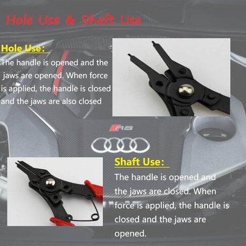 4 in 1 Multifunctional Snap Ring Pliers Set Convertible Snap Ring Pliers with 3PCS Interchangeable Jaw Head Clip Pliers Set 45°, 90° & 180° Angled Jaws for Auto and Engine Repairing(RED) in Kuwait
