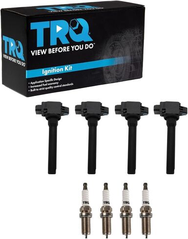 TRQ Ignition Coil and Spark Plug Kit 8 Piece Iridium Spark Plugs Compatible with 2018-2021 Mitsubishi Outlander Sport in Saudi Arabia