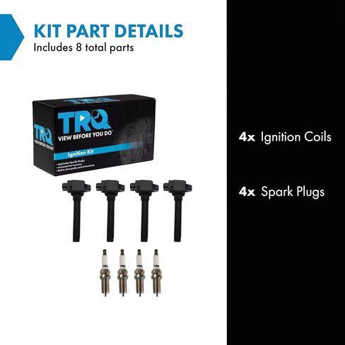 TRQ Ignition Coil and Spark Plug Kit 8 Piece Iridium Spark Plugs Compatible with 2018-2021 Mitsubishi Outlander Sport in Saudi Arabia