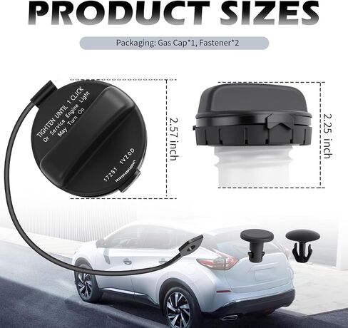 Car Gas Cap Replacement OEM 17251-3JA0A,Anti-lost Car Fuel Cap with Built-in Seal Ring Compatible with Infiniti Nissan,Professional Fuel Tank Caps with Fasteners in Saudi Arabia