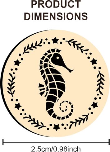 1Pcs Sea Horse Brass Wax Seal Stamp Head, Golden Wax Stamps No Handle Removable Brass Head for Envelopes Party Invitation Wedding Gift Wrapping Thanksgiving Card, 25x14.5mm in Saudi Arabia