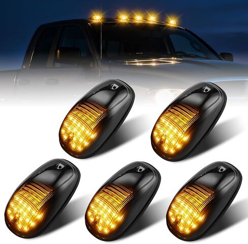 Bestview 5pcs LED Cab Roof Marker Lights Top Clearance Running Lamps for 2003-2018 Dodge Ram 1500 2500 3500/2011-2018 Ram 4500 5500 Pickup Trucks(Orange Lens/Amber Lights) in Saudi Arabia