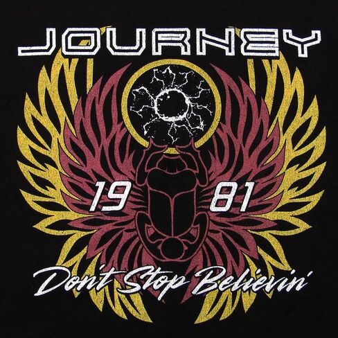 تيشيرت Bioworld Journey Don't Stop Believin' 1981 للبالغين أسود برقبة دائرية وأكمام قصيرة in Saudi Arabia