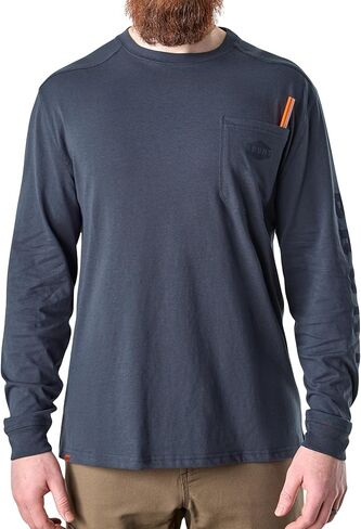 BRUNT Long-Sleeve Pocket T-Shirt - Comfortable Mid-Weight Build - Drop Shoulder Seam - Utility Pocket in Kuwait