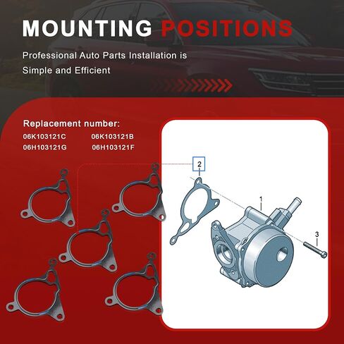 06H103121F 06H103121G حشية مضخة تفريغ 1.8/2.0T بديلة لأودي A3 A4 A5 Q3 TT VW Passat Tiguan Jetta Golf Seat Skoda (5 قطع) in Kuwait