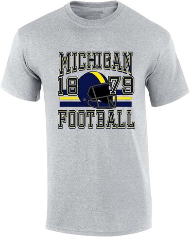 Mens Michigan Tshirt Michigan Football Helmet Team Color Short Sleeve T-Shirt in Saudi Arabia