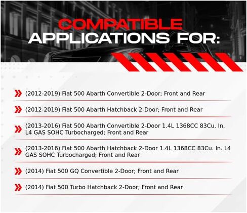 R1 Concepts Front and Rear Brakes and Rotors| Drilled Slotted Brake Rotors| Front and Rear Disc Brake Rotors| Fits 2012-2019 Fiat 500 in Saudi Arabia