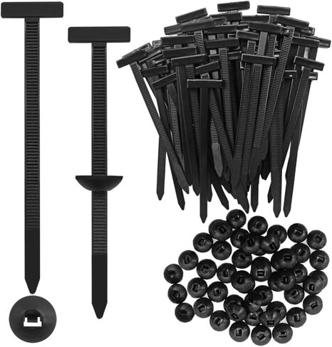 YuCool 30Pcs Nylon Universal Cable Tie Buckle, Zipper Clips for Cars, T Zip Ties, Automotive Plastic Rivet Push Pin, Automotive Zipper Clips, Fender Zip Ties Fasteners in Kuwait