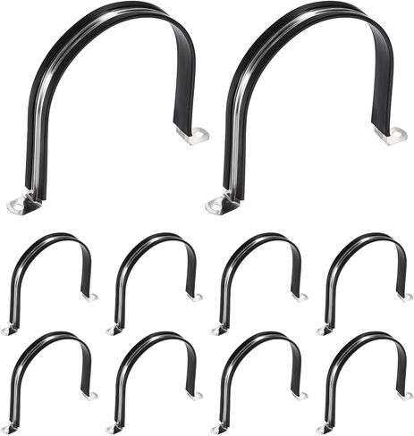 HARFINGTON 10Pcs M14 U-Tube Strap Clamp, 15.5mm 304 Stainless Steel Lined Clip Plastic Cushioned Insulated Clamp for Automotive Industrial Marine Household in Kuwait