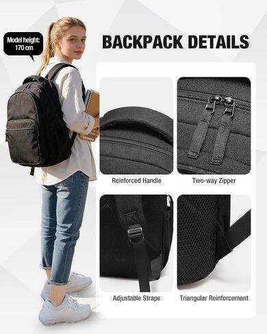 حقائب ظهر جامعية سوداء من coofay للنساء حقيبة ظهر جمالية خفيفة الوزن للكلية مقاومة للماء للكمبيوتر المحمول حقيبة ظهر لطيفة للسفر حقيبة ظهر نهارية حقيبة كمبيوتر بسيطة للرجال in Kuwait