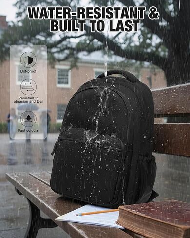 حقائب ظهر جامعية سوداء من coofay للنساء حقيبة ظهر جمالية خفيفة الوزن للكلية مقاومة للماء للكمبيوتر المحمول حقيبة ظهر لطيفة للسفر حقيبة ظهر نهارية حقيبة كمبيوتر بسيطة للرجال in Kuwait