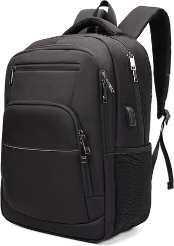 Laptop Backpack for Business Travel and Flight Water Resistant with USB Charging Port Lightweight Durable Large bag for Men and Women Fits 15.6 Inch Laptop Black in Saudi Arabia