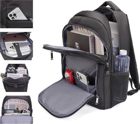 Laptop Backpack for Business Travel and Flight Water Resistant with USB Charging Port Lightweight Durable Large bag for Men and Women Fits 15.6 Inch Laptop Black in Saudi Arabia