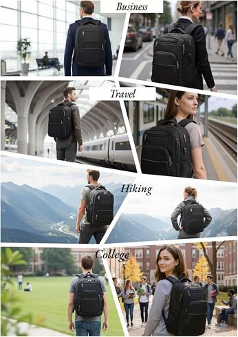 Laptop Backpack for Business Travel and Flight Water Resistant with USB Charging Port Lightweight Durable Large bag for Men and Women Fits 15.6 Inch Laptop Black in Saudi Arabia