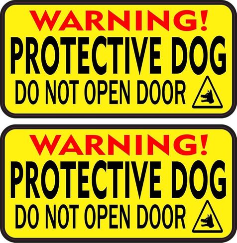 StickerTalk Do Not Open Door Protective Dog Vinyl Stickers, 1 Sheet of 2 Stickers, 4 inches by 2 inches Each in Saudi Arabia