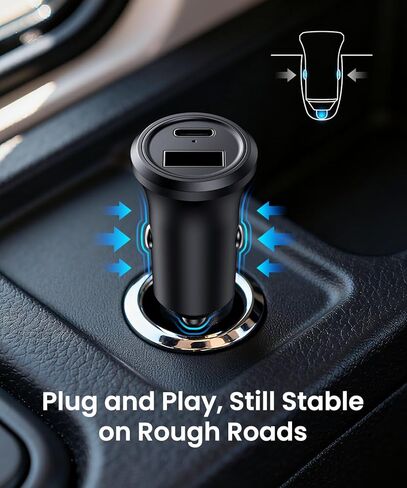 AUTO-VOX Car Charger Adapter: Plug and Play, Smart Overcurrent Protection,Stable Voltage Output,Heat-Resistant Housing,Compatible with The Solar 5A Solar Wireless Magnetic Rv Backup Camera System in Kuwait