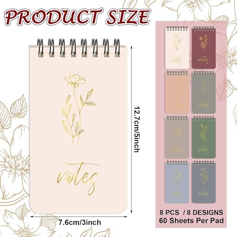 Small Notebooks 3x5, 8 Pcs Cute Pocket Notepads, Mini Spiral Notebook Nursing School Essentials, School Office Supplies in Saudi Arabia