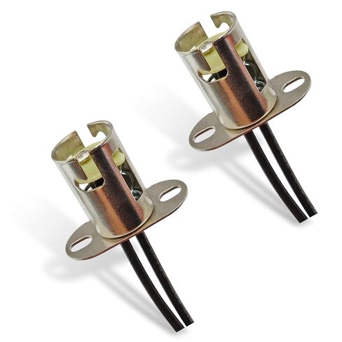 2 PCS 1157 Bulb Socket, LED Bulb Socket Adapter with Wire Connectors, Automotive LED 1157 High and Low Foot Lamp Holder, Universal for Car Truck (Silver) in Kuwait