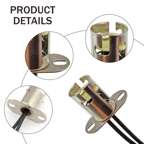 2 PCS 1157 Bulb Socket, LED Bulb Socket Adapter with Wire Connectors, Automotive LED 1157 High and Low Foot Lamp Holder, Universal for Car Truck (Silver) in Kuwait