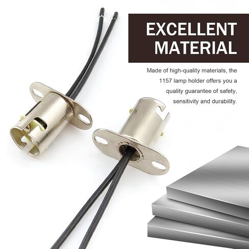 2 PCS 1157 Bulb Socket, LED Bulb Socket Adapter with Wire Connectors, Automotive LED 1157 High and Low Foot Lamp Holder, Universal for Car Truck (Silver) in Kuwait