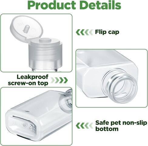 100 Pcs 1 oz Travel Bottles - Clear PET Refillable Containers with Flip Caps, Leak-Proof Mini Bottles for Shampoo, Lotion, Hand Sanitizer & More in Kuwait