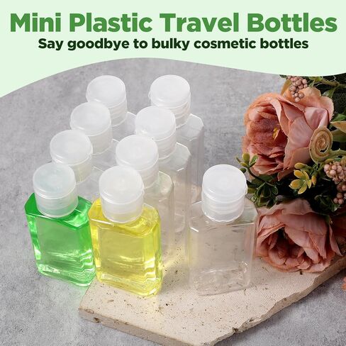 100 Pcs 1 oz Travel Bottles - Clear PET Refillable Containers with Flip Caps, Leak-Proof Mini Bottles for Shampoo, Lotion, Hand Sanitizer & More in Kuwait
