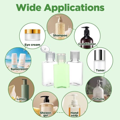 100 Pcs 1 oz Travel Bottles - Clear PET Refillable Containers with Flip Caps, Leak-Proof Mini Bottles for Shampoo, Lotion, Hand Sanitizer & More in Kuwait
