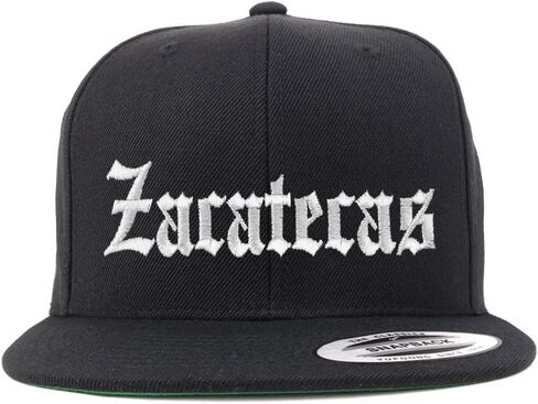 Trendy Apparel Shop Old English Zacatecas White Embroidered Flatbill Snapback Baseball Cap in Saudi Arabia