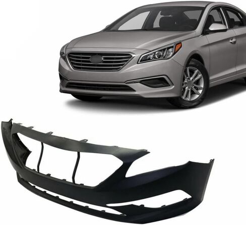 Primered Front Bumper Cover Fascia FOR Hyundai Sonata SE 2015 2016 2017 Standard Model Ready for Paint Direct Fit Replacement HY1000205 86511C2000 in Kuwait