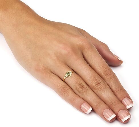Palm Beach Jewelry Simulated Birthstone Heart Ring in Gold-Plated in Saudi Arabia