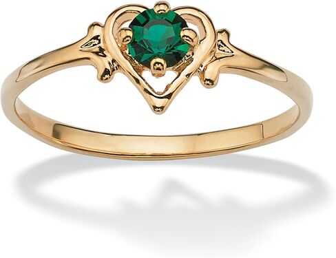 Palm Beach Jewelry Simulated Birthstone Heart Ring in Gold-Plated in Saudi Arabia