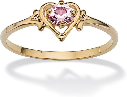 Palm Beach Jewelry Simulated Birthstone Heart Ring in Gold-Plated in Saudi Arabia