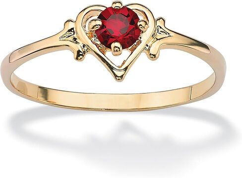 Palm Beach Jewelry Simulated Birthstone Heart Ring in Gold-Plated in Saudi Arabia