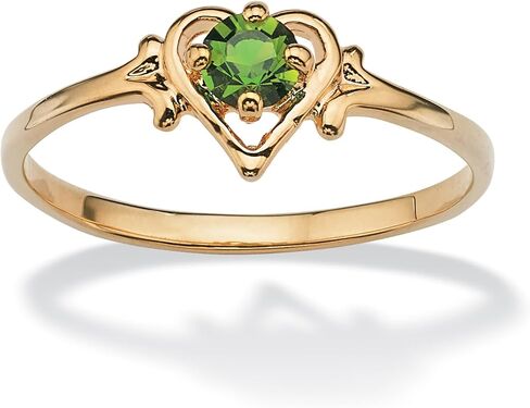 Palm Beach Jewelry Simulated Birthstone Heart Ring in Gold-Plated in Saudi Arabia