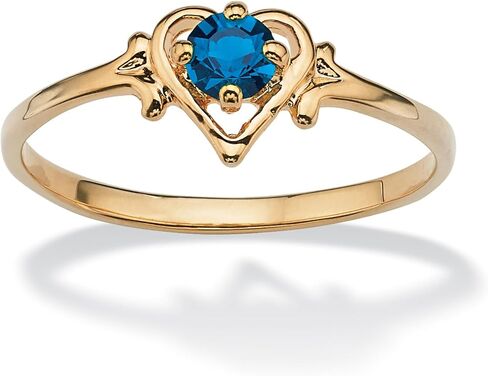 Palm Beach Jewelry Simulated Birthstone Heart Ring in Gold-Plated in Saudi Arabia