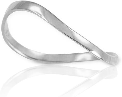 High Polish 925 Sterling Silver Wave Band Thumb Ring in Saudi Arabia