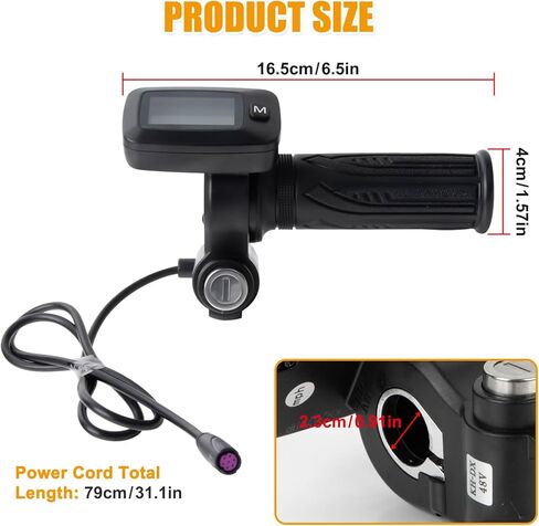 PSLER Electric Bike Throttle Handle with M Button 48V for Tuttio Soleil 01 Electric Dirt Bike Motorcycle, Equipped with Display in Saudi Arabia