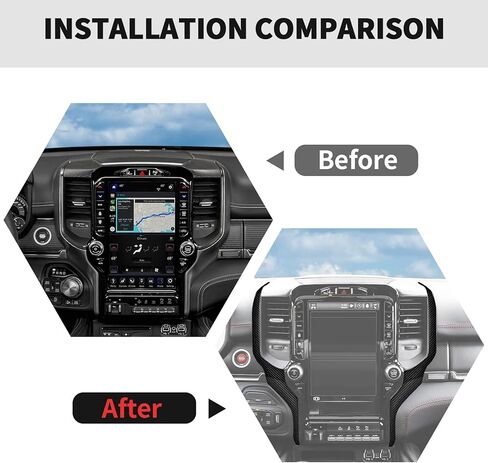 RT-TCZ Center Console Navigation GPS Side Cover Trim Decoration Interior Accessories for Dodge RAM 2019-2023,Carbon Fiber in Saudi Arabia
