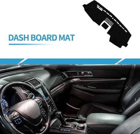 Dash Cover Non-Slip Dashboard Carpet Mat for Ford F250 2017-2022 Polyester Black in Saudi Arabia