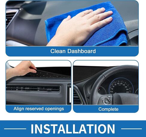 Dash Cover Non-Slip Dashboard Carpet Mat for Ford F250 2017-2022 Polyester Black in Saudi Arabia