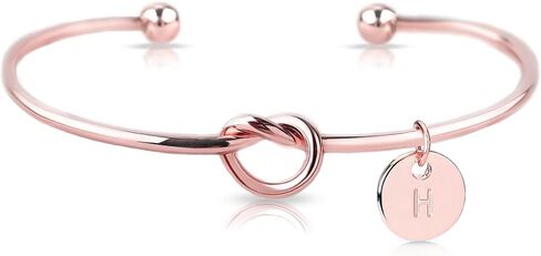 Tie the Knot Bracelet for Bridesmaid Proposal Gift, Bridesmaid Gifts for Wedding, Personalized with Initial Charm in Saudi Arabia