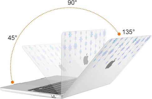 MOSISO Compatible with MacBook Air 13 inch Case 2025 2024 2023 2022 M4 A3240 M3 A3113 M2 A2681, Protective Plastic Hard Shell & Keyboard Cover for MacBook Air 13.6 inch Case, Blue Snowflakes in Saudi Arabia