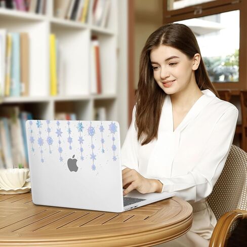 MOSISO Compatible with MacBook Air 13 inch Case 2025 2024 2023 2022 M4 A3240 M3 A3113 M2 A2681, Protective Plastic Hard Shell & Keyboard Cover for MacBook Air 13.6 inch Case, Blue Snowflakes in Saudi Arabia